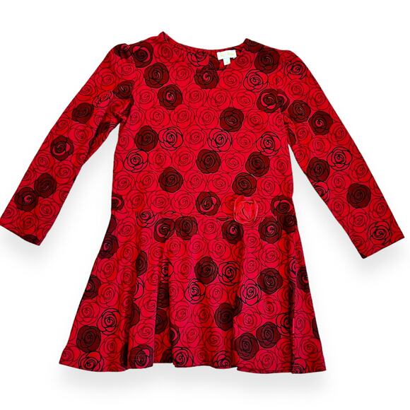 NEW Le top Red Rose Long Sleeve Dress - Picture 1 of 10